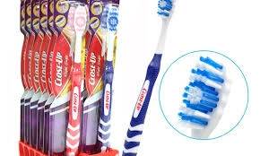 Close-up right angle soft toothbrush